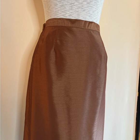 Brown Midi Pencil Skirt for Work - Picture 1 of 7